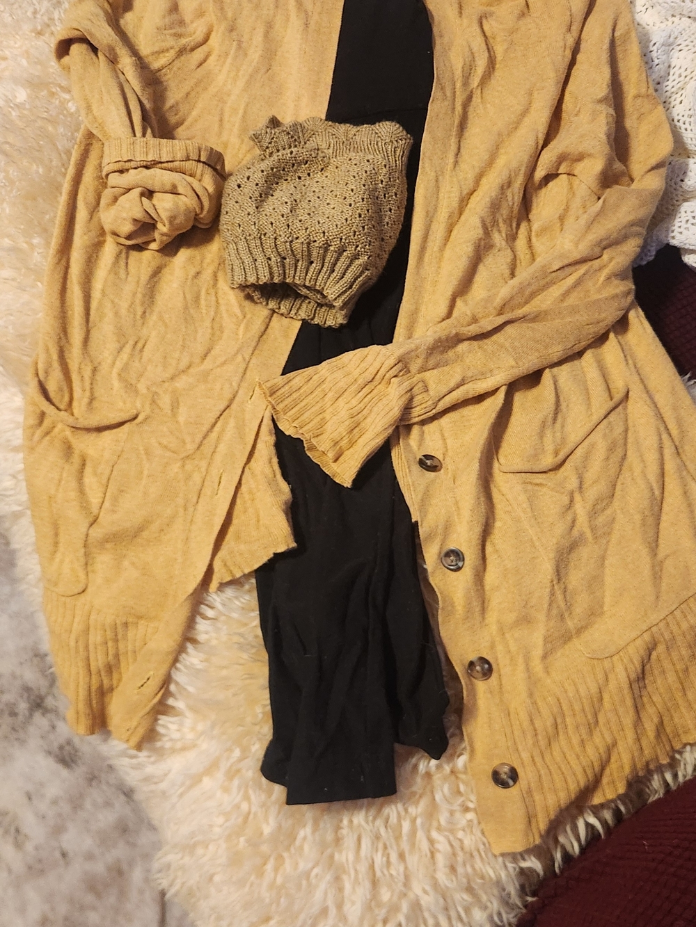 Old Navy Mustard Button-Front Cardigan with Pockets